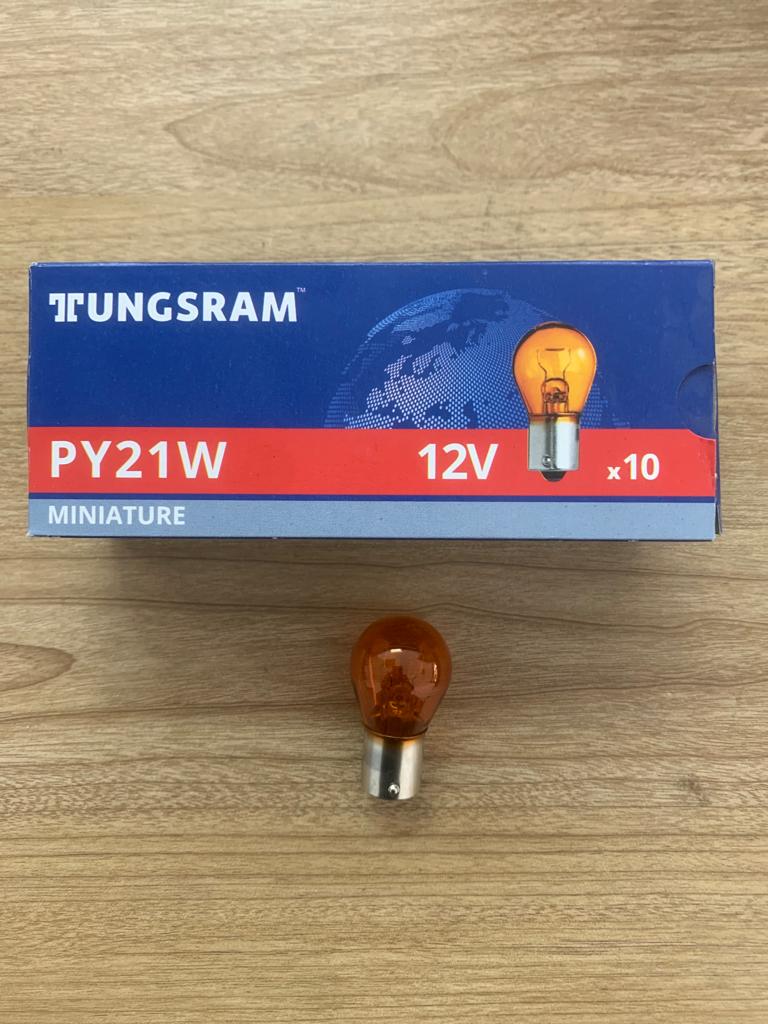 Lamp 1 Pole PY21W 12V 21W Amber BAU15S [Tungsram] (1056 B10)