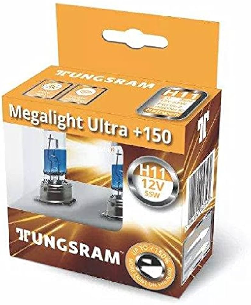 Lamp Halogen Kit Megalight Ultra H11 12V 55W + 150% [Tungsram] (Made in Hungary) (53110NXNU B2) //