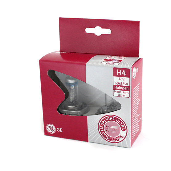 Lamp Halogen Kit Megalight Ultra H4 12V 55/60W + 90% [Tungsram] 