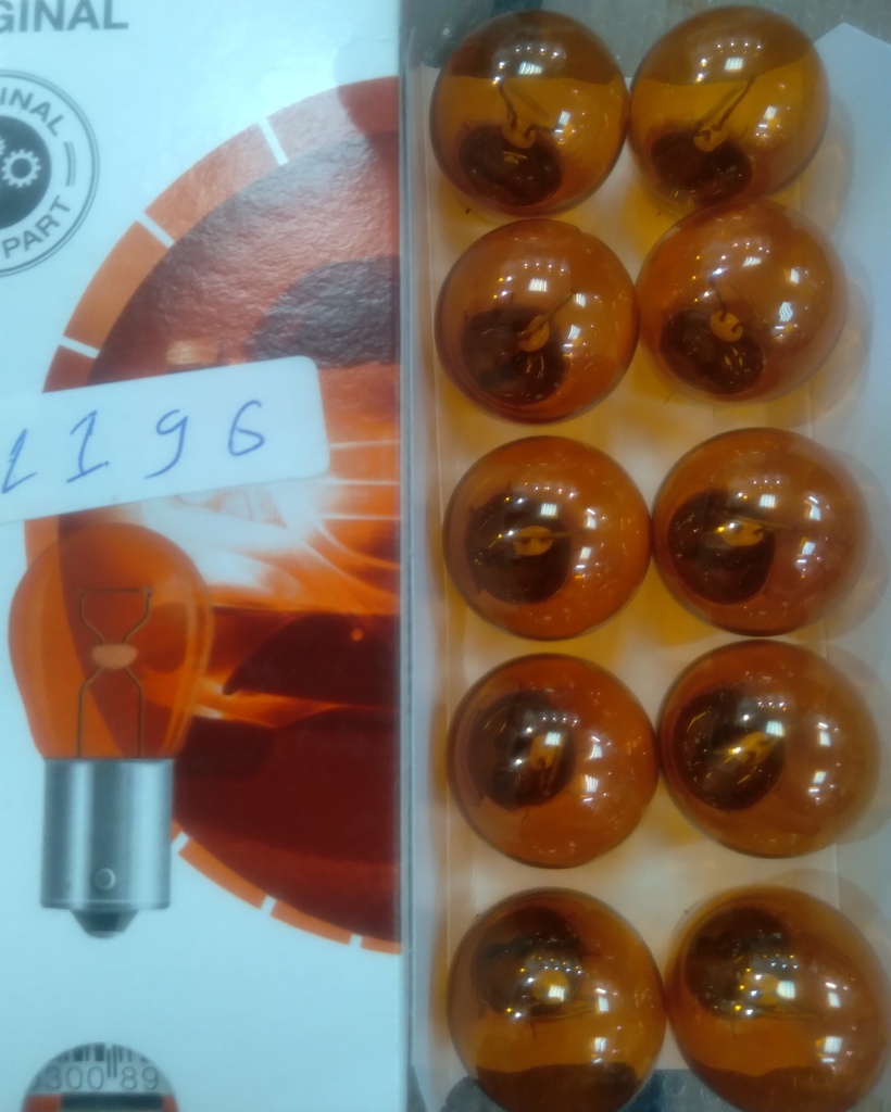 لمبه سن واحد PY21W 12V 21W أصفر Osram BAU15S