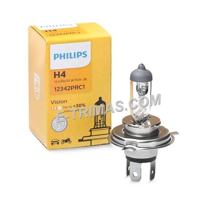 [L106] Lamp Halogen H4 +30% [Philips] (Made in Germany) //