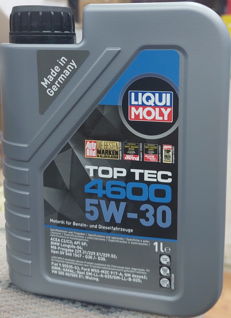 Engine oil (LIQUI MOLY) Top Tec 4600 5W-30 1 lt (Made in Germany) (2315)