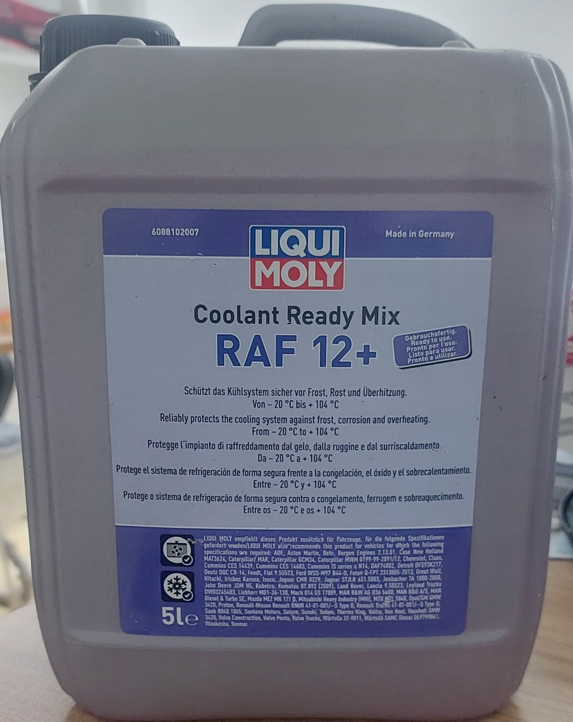 [O490] Liquimoly Coolant Ready Mix RAF 12 Plus (Red) 5 lt (Made in Germany) (8810) 