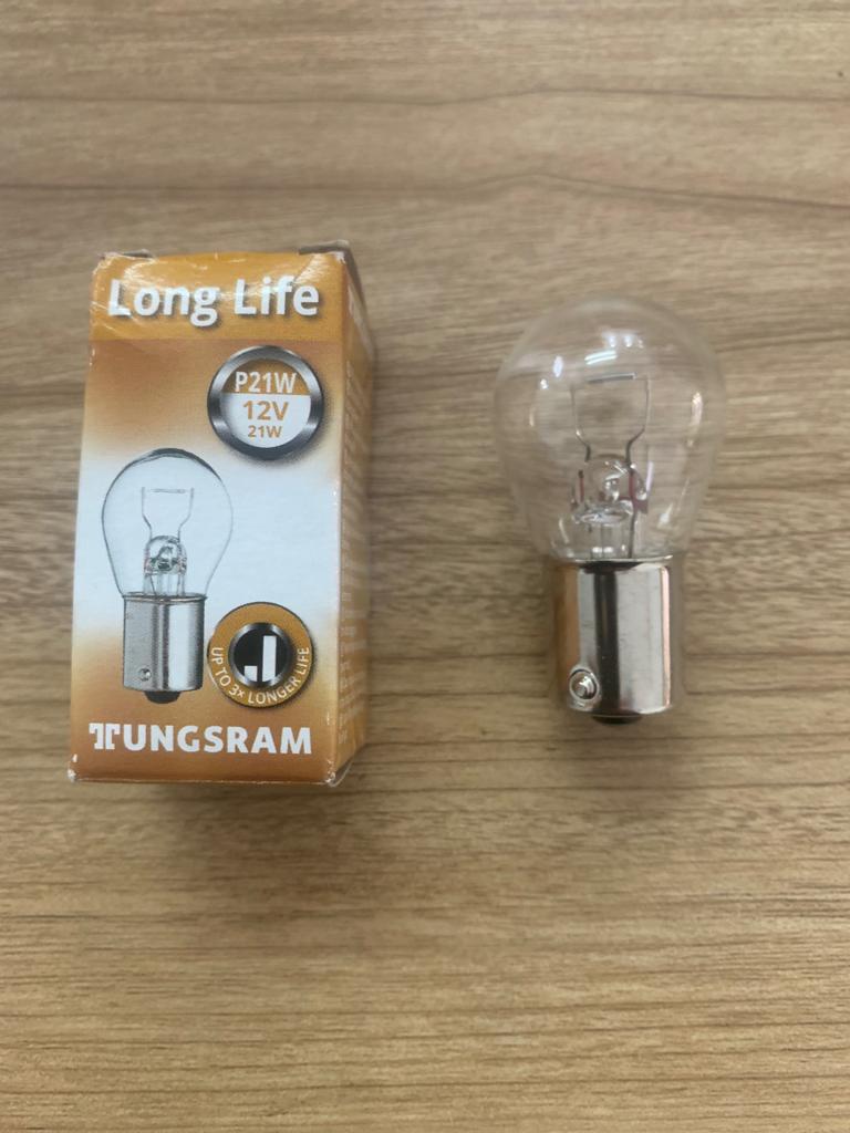 Lamp 1 Pole P21W 12V 21W Long Life [Tungsram] (Made in Hungary) (1057L B1)