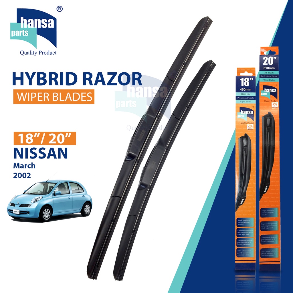 [W035] Wiper Blade Kit [Hansa] 18"/20" Metal (Made in Malaysia) //