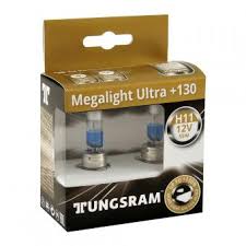 Lamp Halogen Kit Megalight Ultra H11 12V 55W + 130% [Tungsram] (Made in Hungary) //