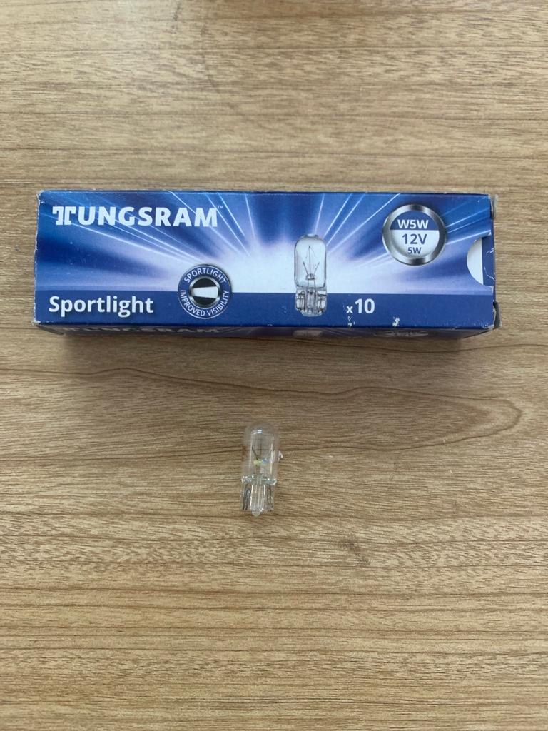 Lamp 1 Pole W5W 12V 5W 3800K + 50% [Tungsram] (Made in Hungary) (501NH B10)