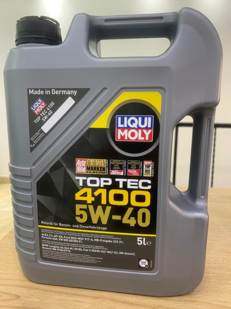 [O352] زيت محركات ليكوي مولي توب تيك 4100 5W-40 سعة 5 لتر (صنع في ألمانيا) (9511) //