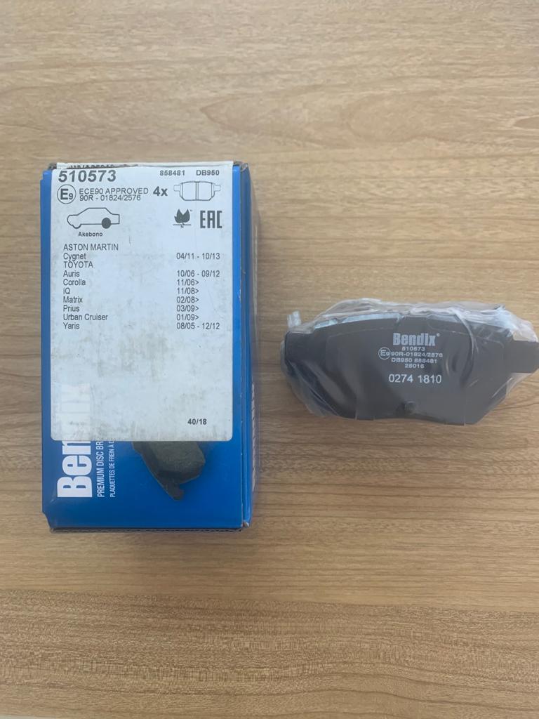 Brake Pads Set Rear Toyota Yaris [Bendix] (Made in India) (510573)