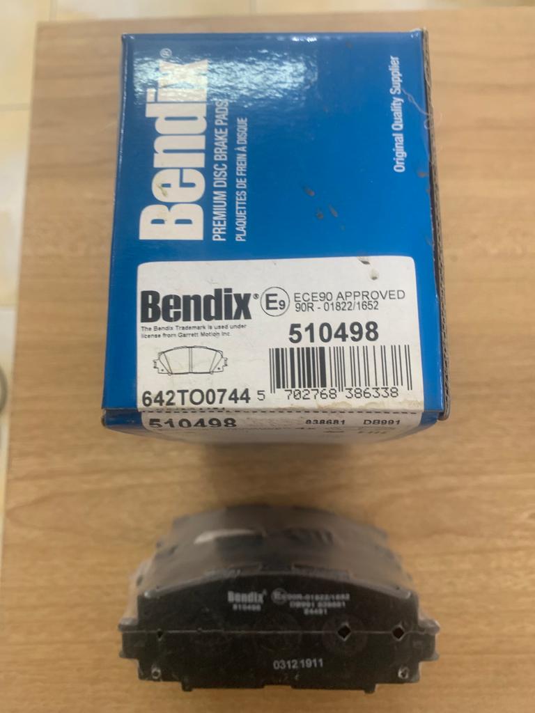 Brake Pads Set Front Toyota Yaris [Bendix] (Made in India) (510498)