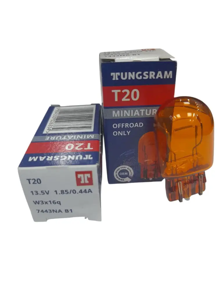 Lamp 2 Pole (T20) 12V Amber [Tungsram] (Made in Japan) (7443NA B1)