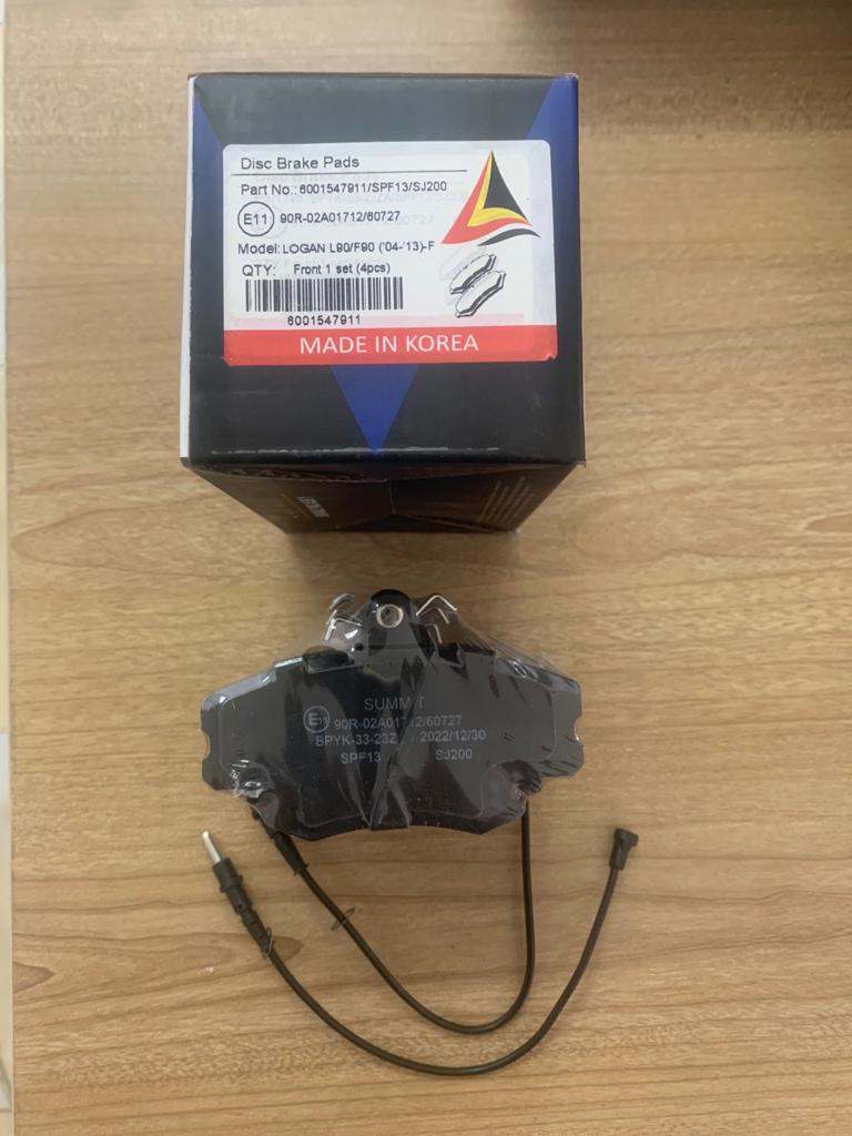 Brake Pads Set Front Renault Logan Old Models [Summit] (Made in Korea) (6001547911)