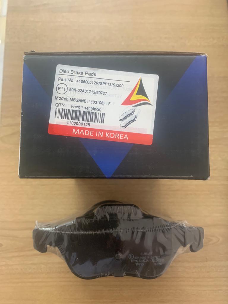 Brake Pads Set Front Renault Fluence [Summit] (Made in Korea) (410600012R)