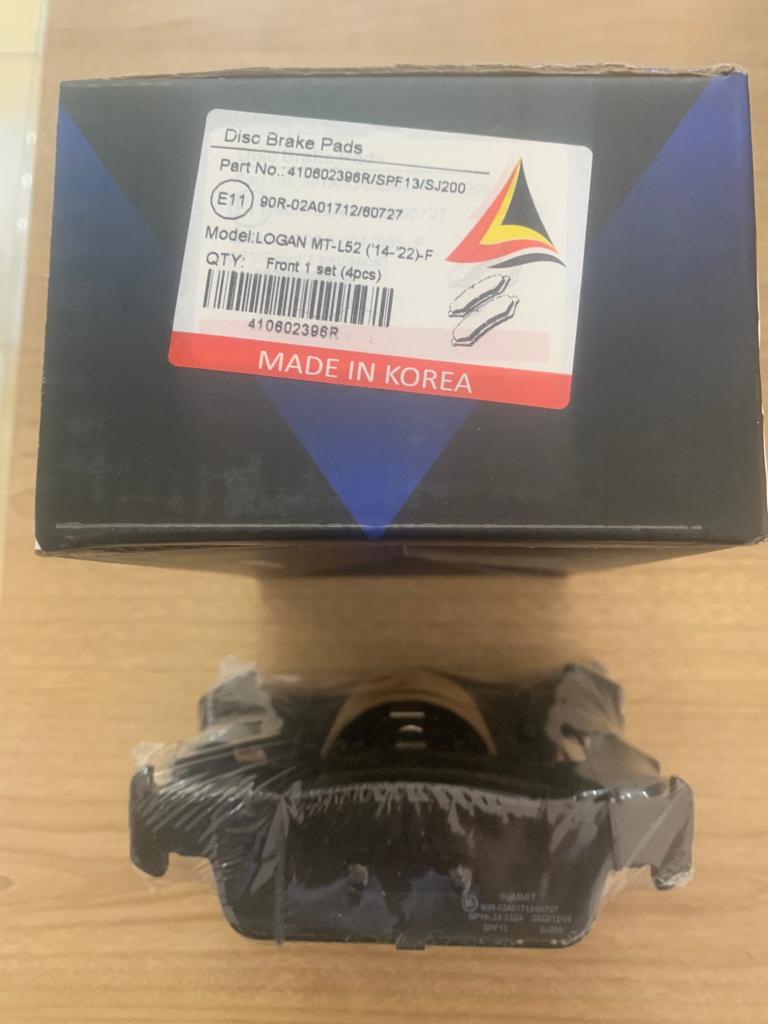 Brake Pads Set Front Renault Logan Small [Summit] (Made in Korea) (410602396R)