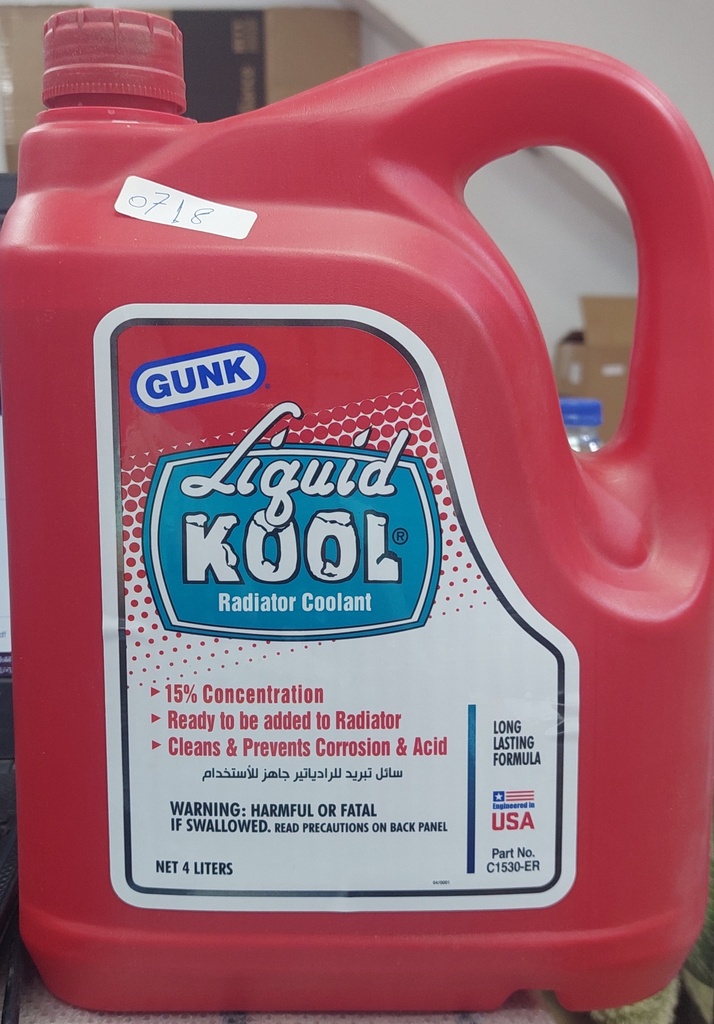  Coolant (Gunk) Red 15% 4 liter (made in Egypt)