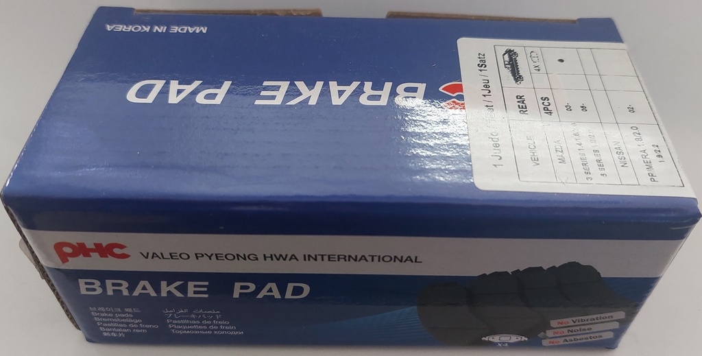 Brake Pads rear ford focus 2 and mazda 3 [PHC Valeo](made in Korea)