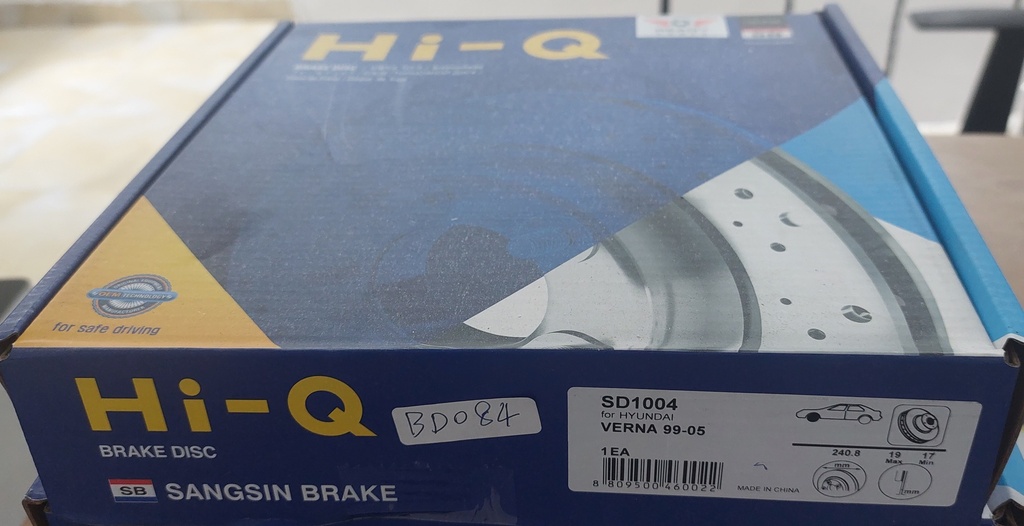 Brake Disc Front Verna [HIQ](made in China)(RSD1004 - 51712-25060) 