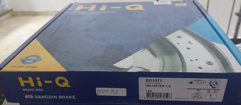 [BD085] Brake Disc Front AD-MD- Veloster 1.6 - Grand Cerato- Soul [HIQ](made in China)(RSD1071-51712-3x000)