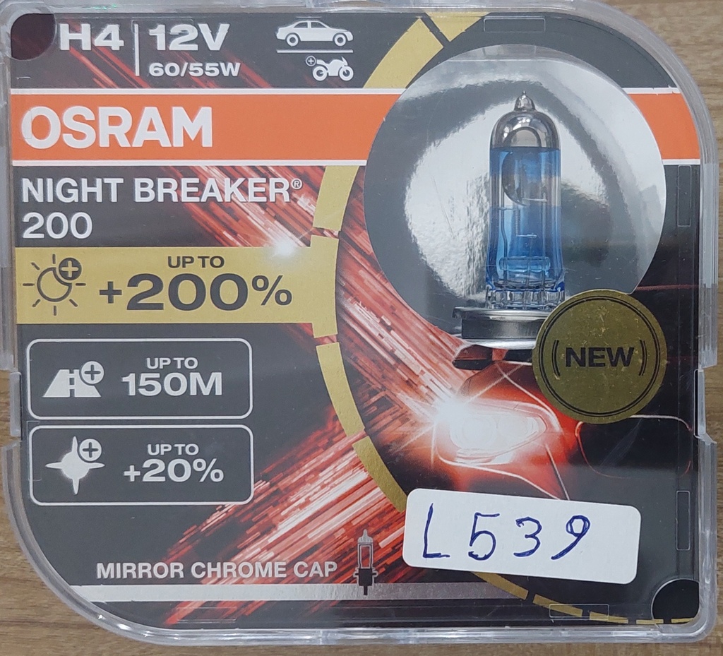[L539] Lamp Kit H4 Night Braker +200 [Osram](made in Germany)(64193BNB200)