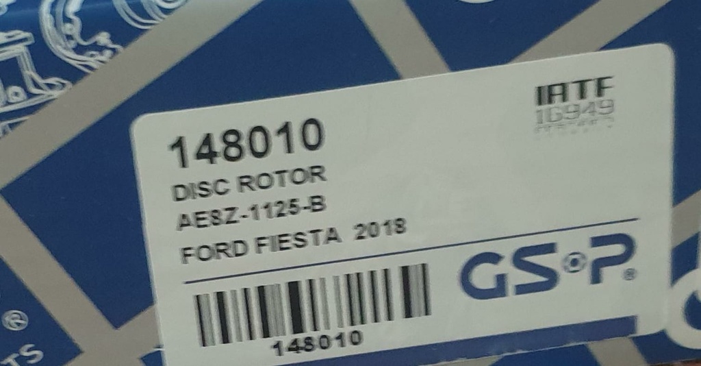 Brake Disc Front Fiesta 2018 [GSP](148010)(Made in China)