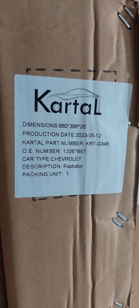 [CO115] Radiator Automatic Chevrolet Cruze 2011 - Kartal [KRT-G348](MADE IN China)