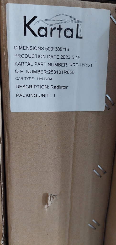Radiator Automatic Hyundai Accent RB - kartal [KRT-HY121](MADE IN CHINA) 
