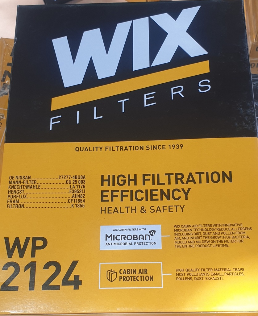 A/C Filter Nissan Qashqai New-Renault Kadjar-Megan VI [WIX](Made In Poland)(WP2124)