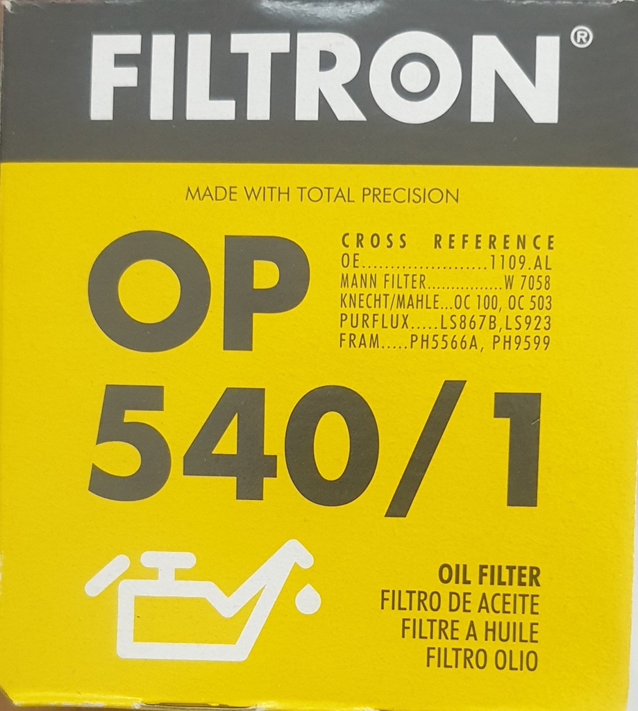 Oil Filter Peugeot 406-407 / Opel  [FILTRON](OP540/1) 