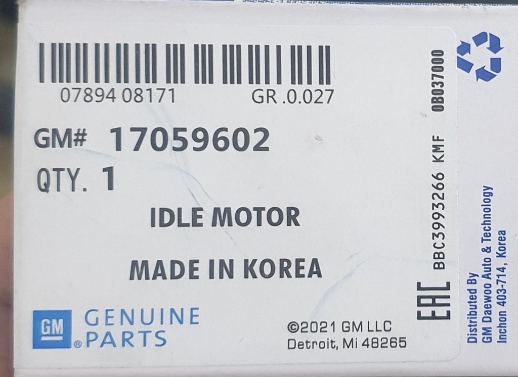 [SS073] Sensor Idle Motor [GM Original](Made In Korea)