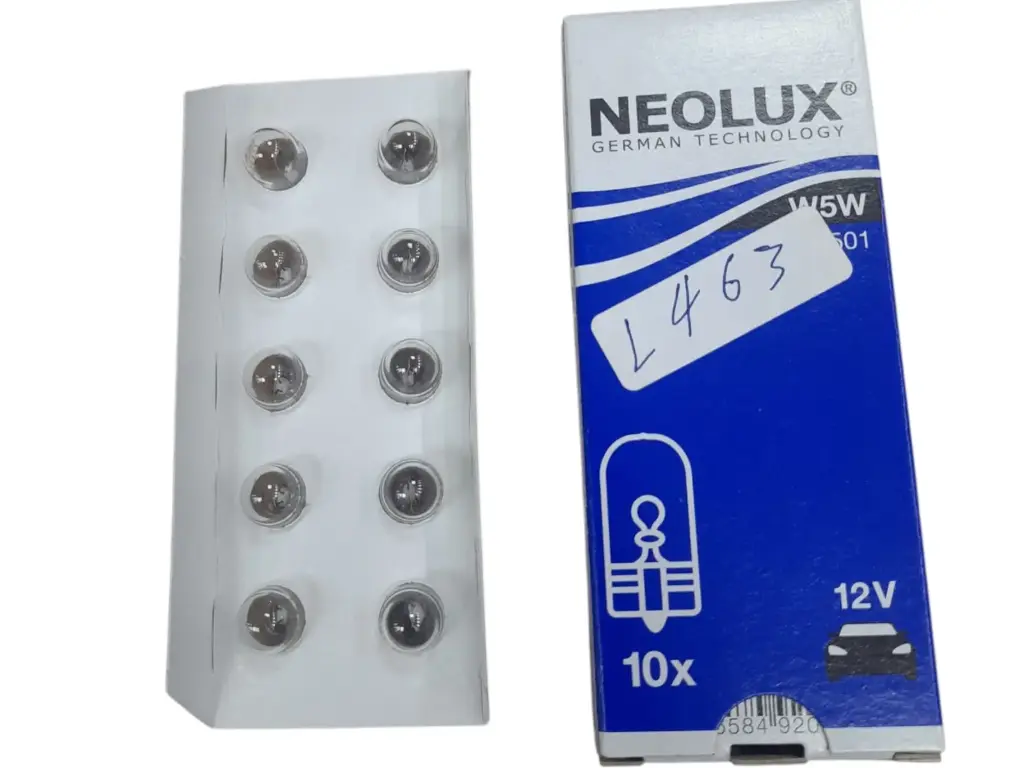 [L463] Lamp 1 Pole W5W 12V 5W [Neolux by Osram] ( Made in Italy) (N501)