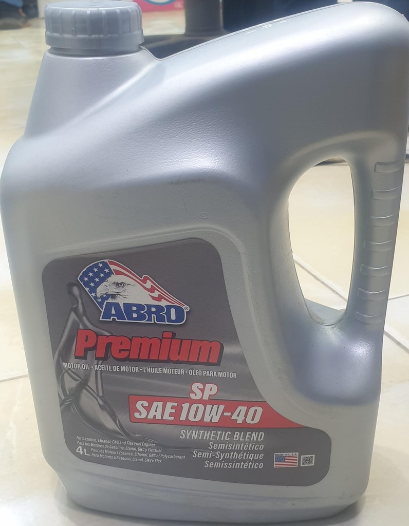 Abro Engine Oil Premium SAE 10W-40 SP Synthetic Blend 4 l [Made in USA]