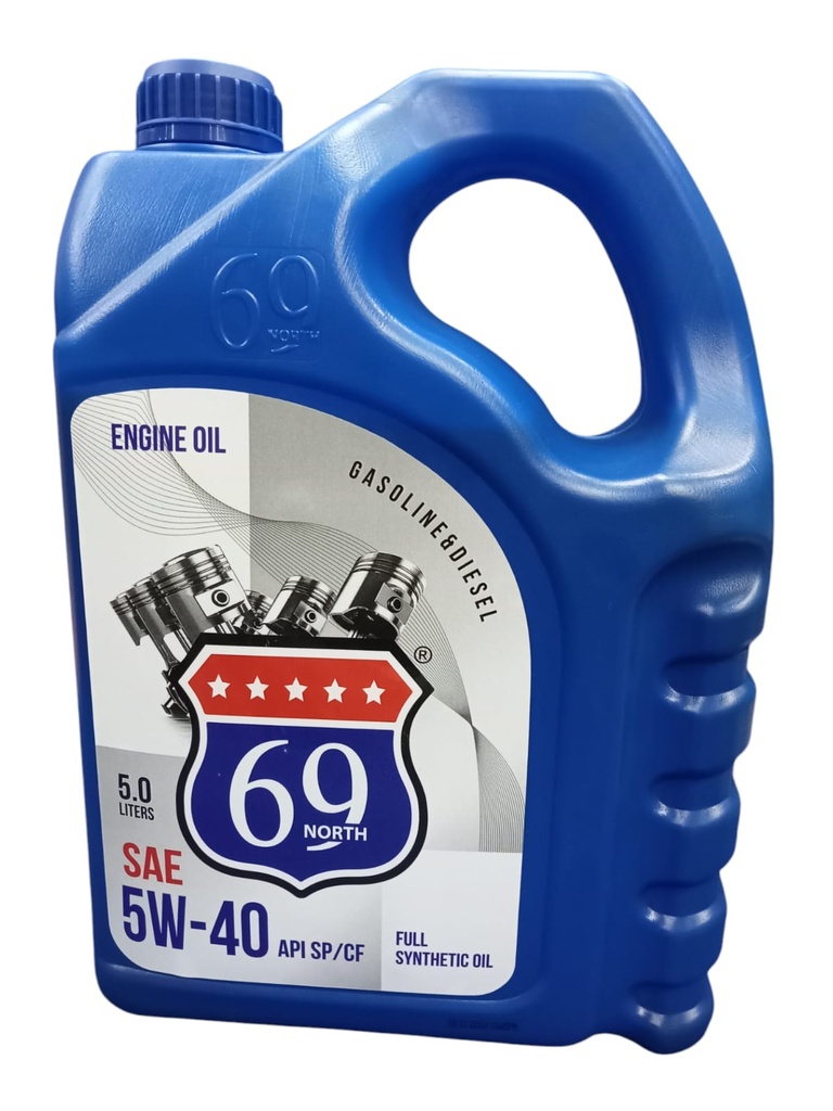 [O776]  5W-40 5lt زيت محرك نورث 69(التصنيع في امريكا ,تمت التعبة في مصر)