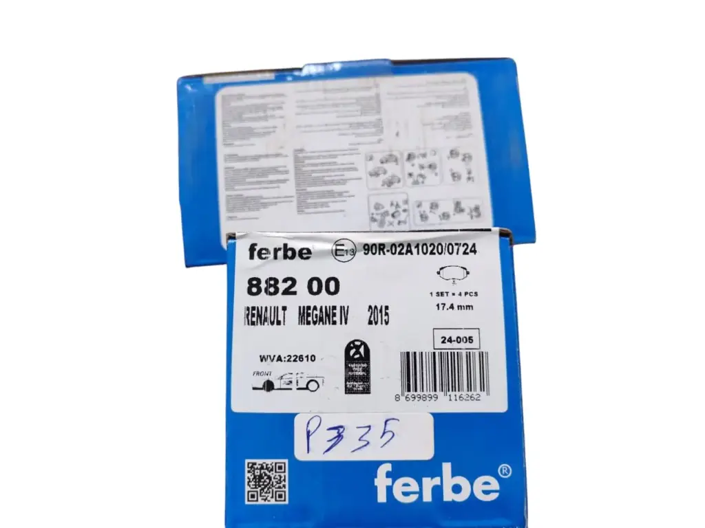 [P335] Brake pad front Renault Megane 4 [Ferbe](made in Turkey)(R88200)