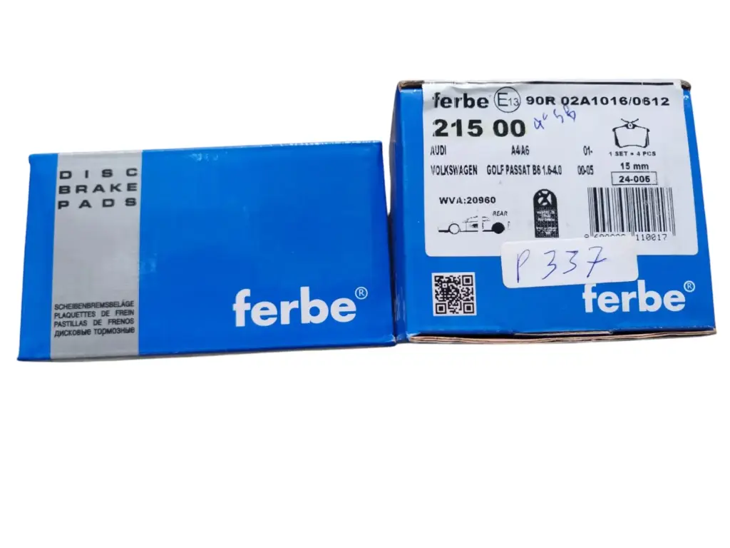 [P337] Brake pad Rear Renault Fluence/Peugeot 307/Skoda A4,A5,A7 [Ferbe](made in Turkey)(R21500)