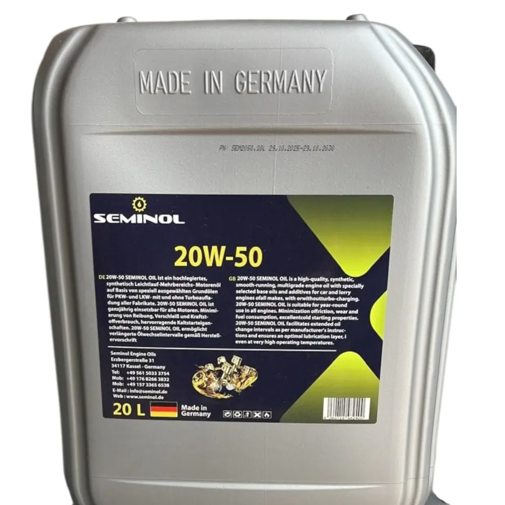 Engine Oil 20W50 Super Diesel 20 litres API CI-4 / SN 6000km [Seminol](made in Germany)