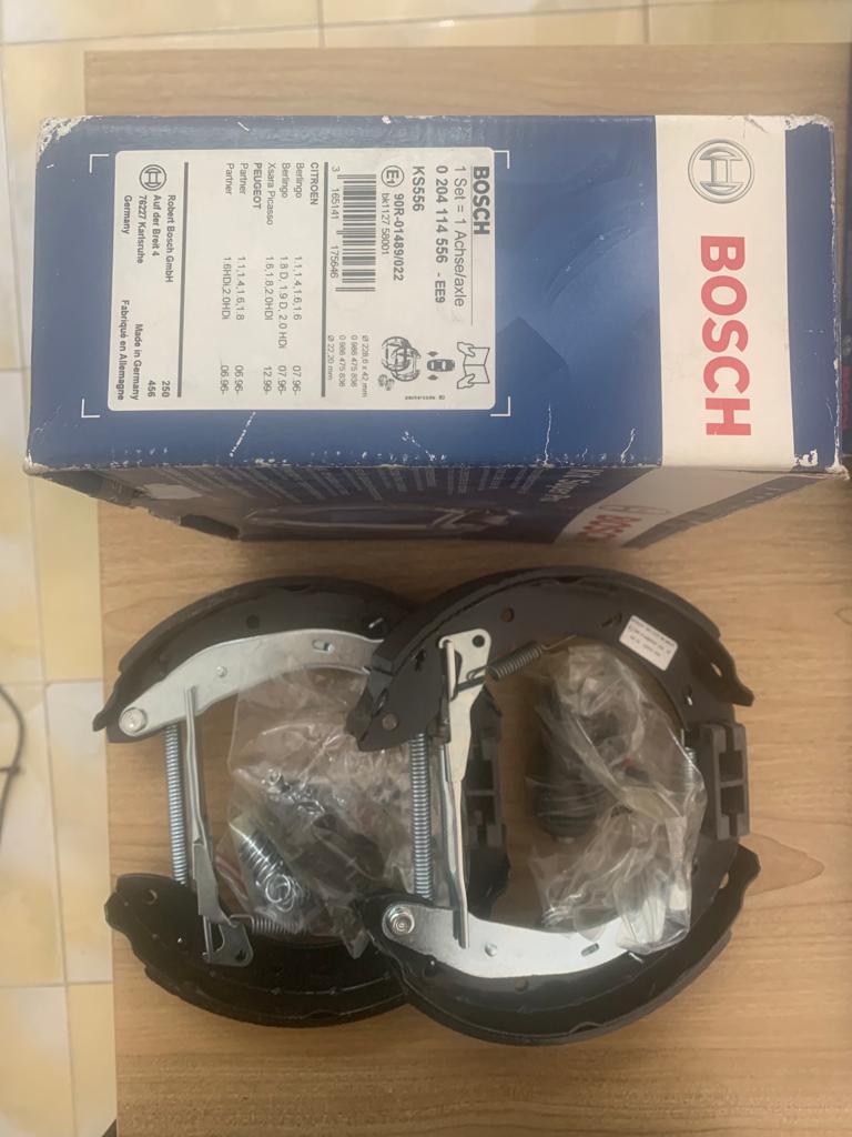 Brake Pads Set Rear with springs Partner 2008 [Bosch] (Made in Germany) (0204114556)