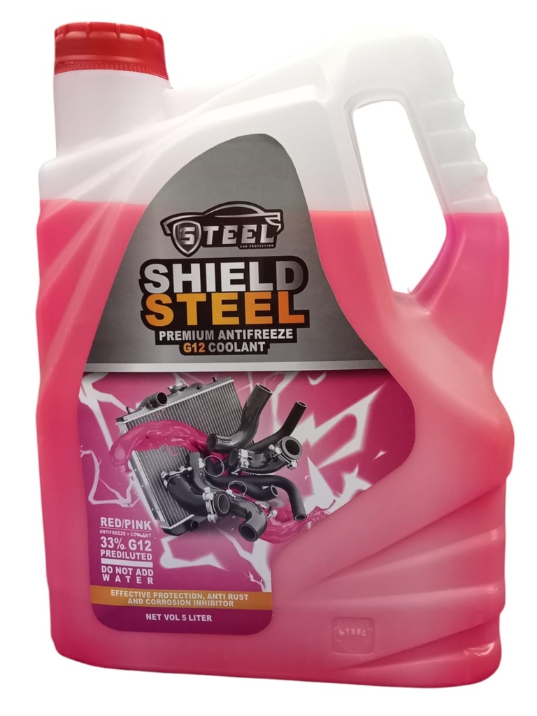 Shield Steel مياه تبريد حمراء 33% 5 لتر (صنع في مصر)