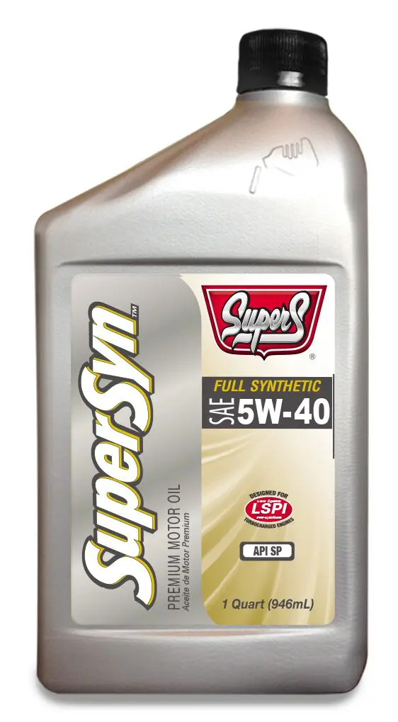 Super S Full Synthetic Motor Oil 5W-40 API SM 1 Quart (946 ml)