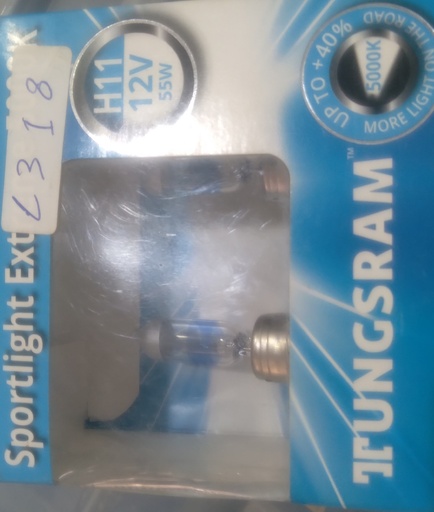 [L318] Lamp Halogen Kit Sportlight Extreme H11 12V 55W + 40% 5000K [Tungsram] (Made in Hungary) (53110SUP B2) 