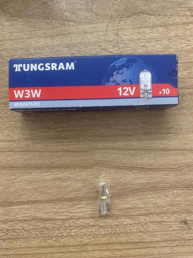 [L327] Lamp 1 Pole W3W 12V 3W [Tungsram] (Made in Hungary) (504 B10)