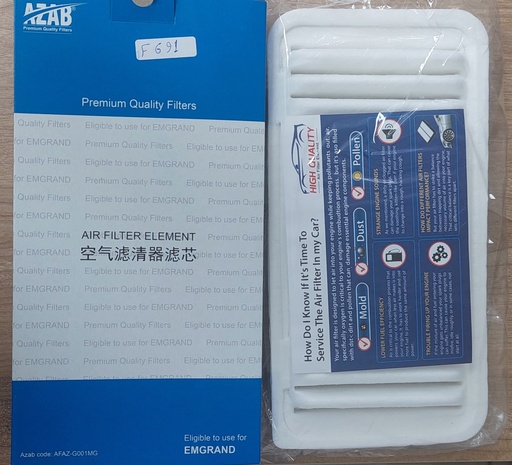 [F691] Air Filter Emgrand / BYD / Corolla 2001 [Azab](made in china) 