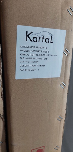 [CO116] Radiator Automatic New Accent - Kartal [KRT-HY115](MADE IN CHINA) 